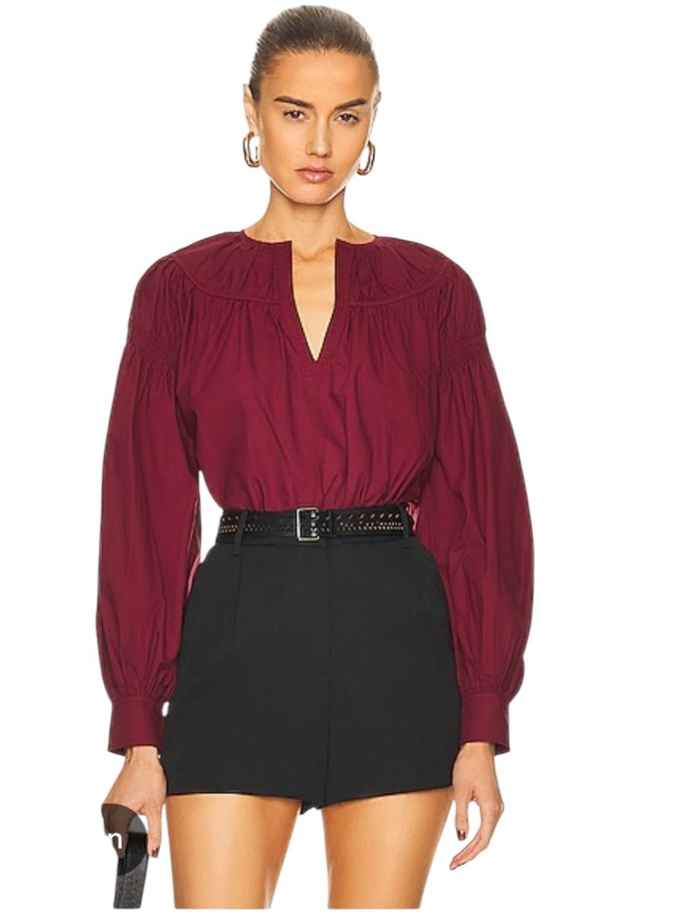 Ulla Johnson Ora Blouse in Bordeaux